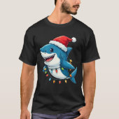 Funny Shark Wearing Santa Christmas Hat T-shirt (Voorkant)