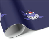 Funny Shark Wearing Santa Hat Kerstworp Cadeaupapier (Rol Hoek)
