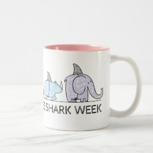 Funny Shark Week Tweekleurige Koffiemok
