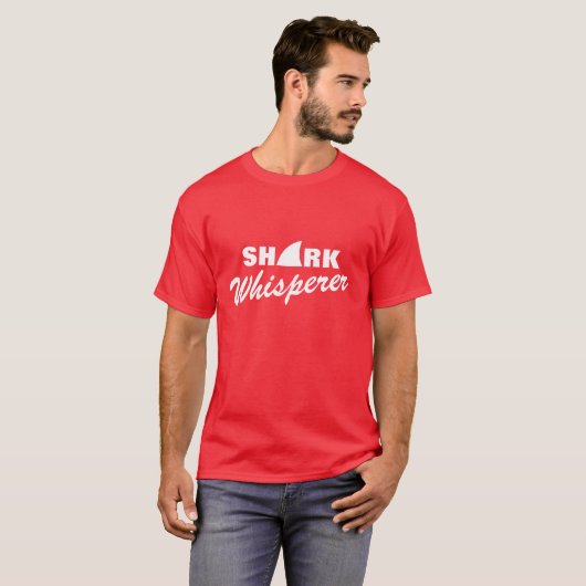 Funny Shark Whisperer t shirt | Rood (Voorkant volledig)