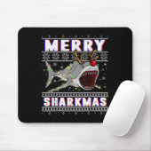 Funny Sharkmas Shark Ugly Christmas Sweaters  Muismat (Met muis)