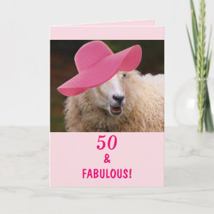 Funny Sheep 50 en Fabulous Birthday Kaart