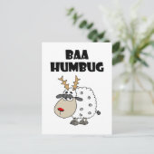 Funny Sheep Bah Humbug Kerstmis Cartoon Briefkaart (Staand voorkant)