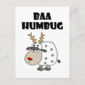 Funny Sheep Bah Humbug Kerstmis Cartoon Briefkaart (Voorkant)
