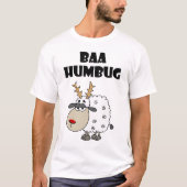 Funny Sheep Bah Humbug Kerstmis Cartoon T-shirt (Voorkant)