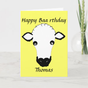 Funny Sheep Birthday, baa rthday, voeg de naam voo Kaart
