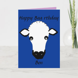 Funny Sheep Birthday, baa rthday, voeg de naam voo Kaart