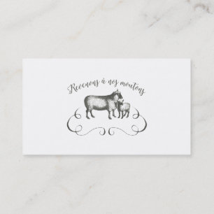 Funny Sheep Boerderij Franse expressie  stijl Visitekaartje