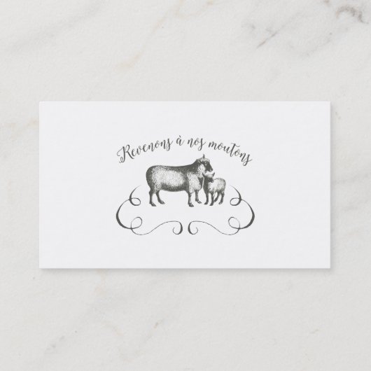 Funny Sheep Boerderij Franse expressie stijl Visitekaartje (Achterkant)