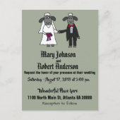 Funny Sheep Bride and Groom Wedding Invitation Uitnodiging Briefkaart (Voorkant)