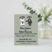 Funny Sheep Bride and Groom Wedding Invitation Uitnodiging Briefkaart (Staand voorkant)