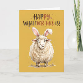 Funny Sheep Bunny Ears Easter Animal Humor Feestdagen Kaart