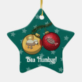 Funny Sheep Christmas Candy Baa Humbug Cartoon Keramisch Ornament (Achterkant)