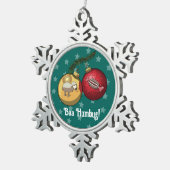 Funny Sheep Christmas Candy Baa Humbug Cartoon Tin Sneeuwvlok Ornament (Rechts)