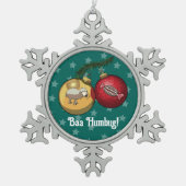 Funny Sheep Christmas Candy Baa Humbug Cartoon Tin Sneeuwvlok Ornament (Voorkant)