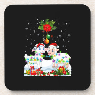 Funny Sheep Christmas Tree Xmas Animal Gift Bier Onderzetter
