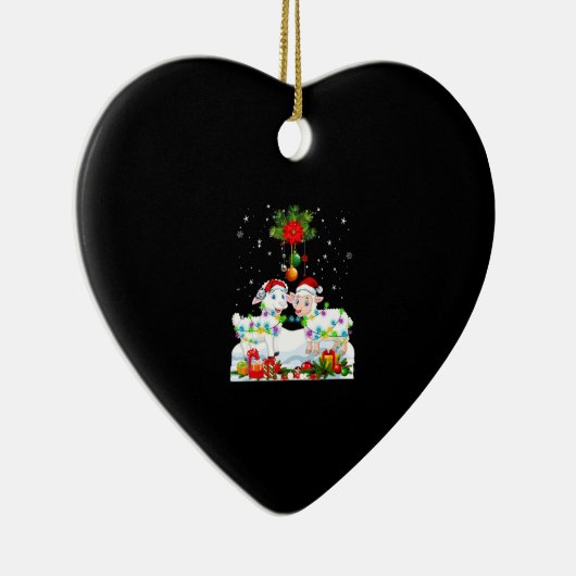 Funny Sheep Christmas Tree | Xmas Animal Gift Keramisch Ornament (Rechts)