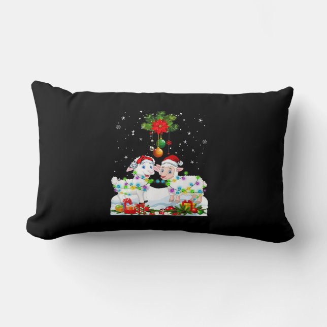 Funny Sheep Christmas Tree | Xmas Animal Gift Kussen (Voorkant)