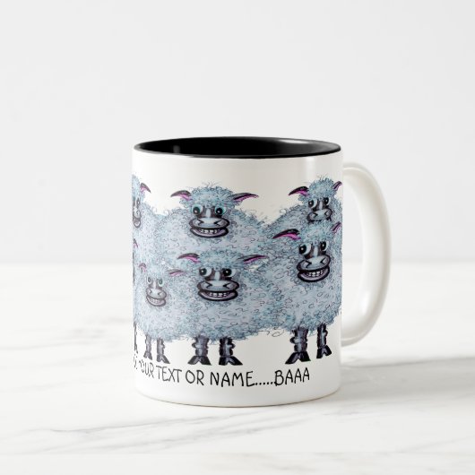 Funny Sheep Design Mug Tweekleurige Koffiemok (Voorkant rechts)