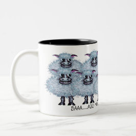 Funny Sheep Design Mug Tweekleurige Koffiemok