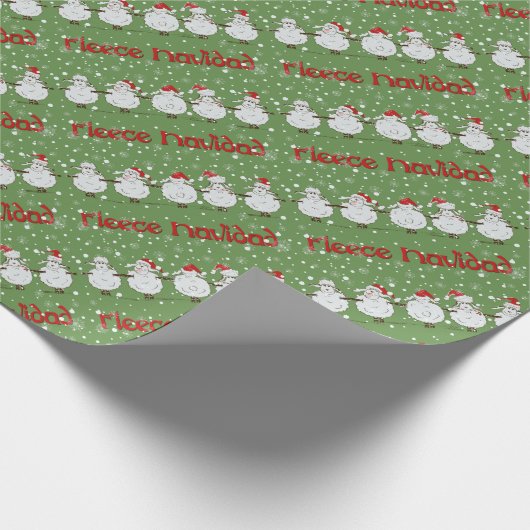 Funny Sheep Fleece Navidad Diagonal Gift Wrap Cadeaupapier (Hoek)