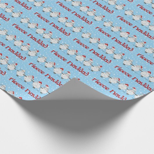 Funny Sheep Fleece Navidad Horizontal Gift Wrap Cadeaupapier (Hoek)