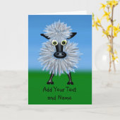 Funny Sheep - kan een persoonlijke kaart zijn (Gele Bloem)