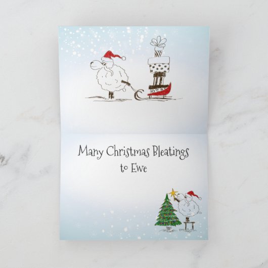 Funny Sheep-kerstdecennium de zalen Feestdagen Kaart (Binnen)