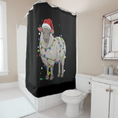 Funny Sheep Kerstmis | Santa Claus Gift Douchegordijn (In situ)
