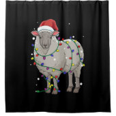 Funny Sheep Kerstmis | Santa Claus Gift Douchegordijn (Voorkant)