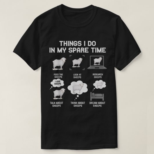 Funny Sheep Lover Things I Do Meme Design T-shirt (Design voorkant)