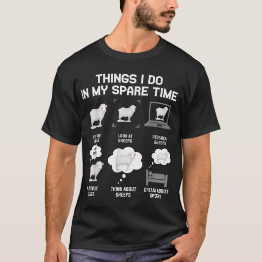 Funny Sheep Lover Things I Do Meme Design T-shirt (Voorkant)