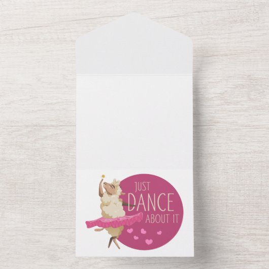 Funny Sheep Message - Gewoon dans over het 1 All In One Uitnodiging (Binnen)