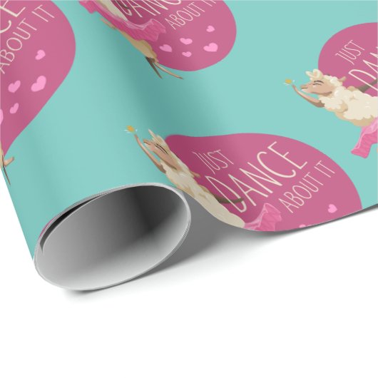 Funny Sheep Message - Gewoon dans over het 1 Cadeaupapier (Rol Hoek)