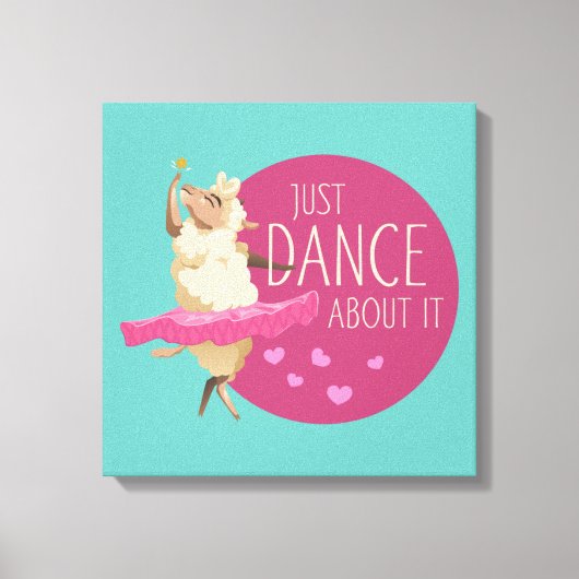 Funny Sheep Message - Gewoon dans over het 1 Canvas Afdruk (Voorkant)