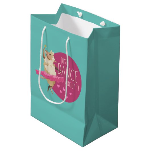 Funny Sheep Message - Gewoon dans over het 1 Medium Cadeauzakje (Voorkant Gekanteld)