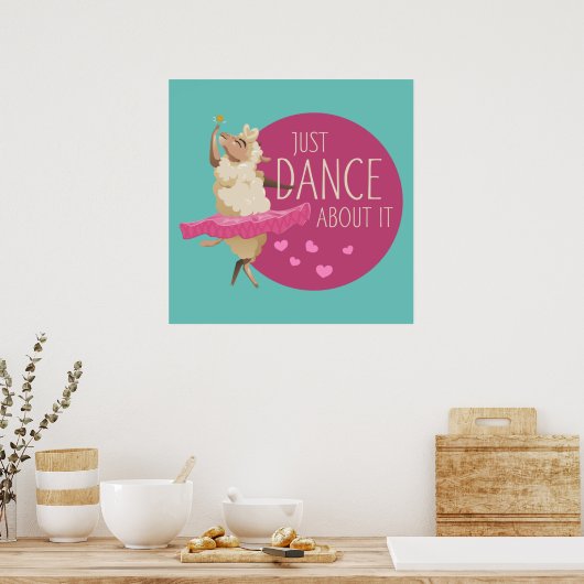 Funny Sheep Message - Gewoon dans over het 1 Poster (Keuken)