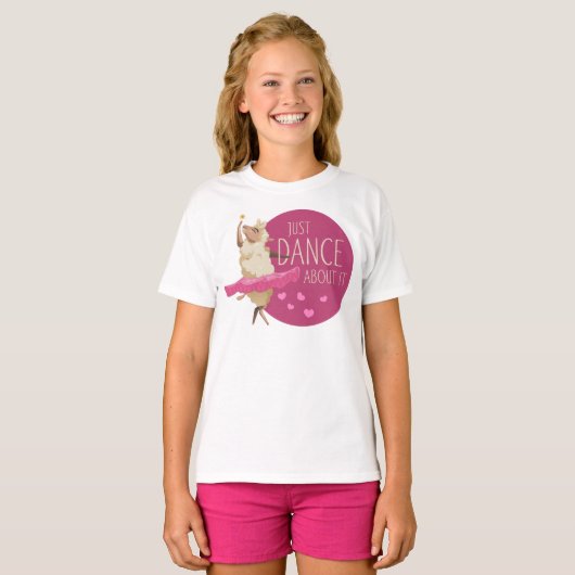 Funny Sheep Message - Gewoon dans over het 1 T-shirt (Voorkant volledig)