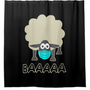 Funny Sheep met gezichtsmasker Sheeple Gift Douchegordijn