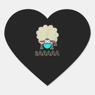 Funny Sheep met gezichtsmasker   Sheeple Gift Hart Sticker