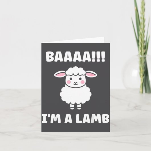 Funny Sheep Quote Baaah I'm A Lamb Kaart (Voorkant)