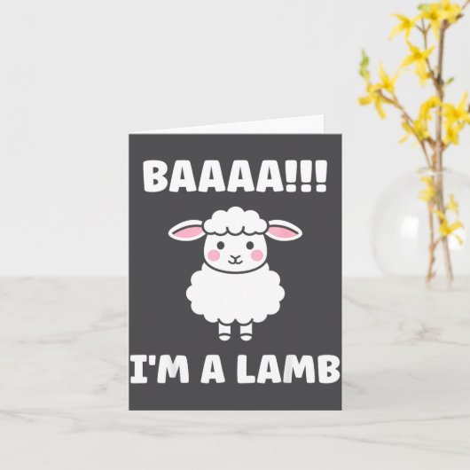 Funny Sheep Quote Baaah I'm A Lamb  Kaart (Gele Bloem)