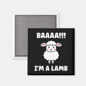 Funny Sheep Quote Baaah I'm A Lamb  Magneet (Voorkant / Achterkant)