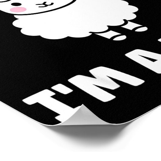 Funny Sheep Quote Baaah I'm A Lamb Poster (Hoek)