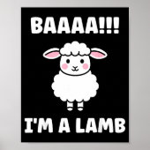 Funny Sheep Quote Baaah I'm A Lamb  Poster (Voorkant)