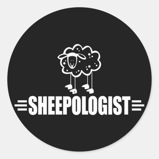 Funny Sheep Ronde Sticker (Voorkant)