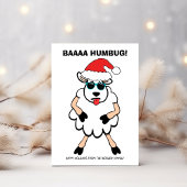 Funny Sheep Scrooge Baa Humbug Kerstmis Feestdagenkaart