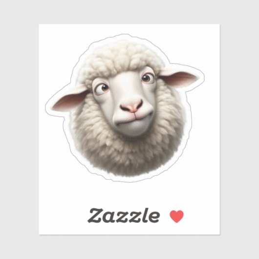 Funny Sheep Sticker – Cross‑Eyed Sheep (Vel)