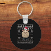 Funny Sheep Ugly Christmas Sweater Santa Xmas Pjs Sleutelhanger (Voorkant)