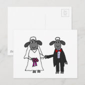 Funny Sheep Wedding Cartoon Briefkaart (Voorkant / Achterkant)